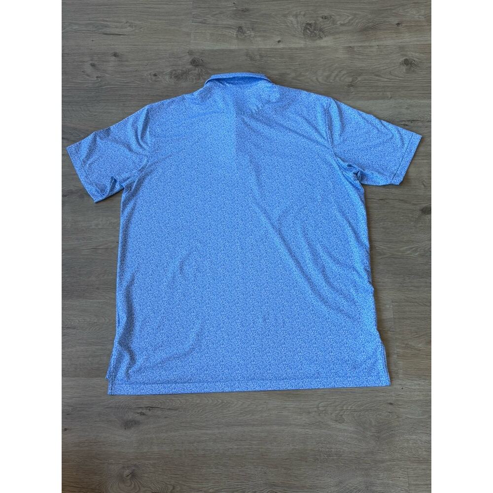 Peter Millar Summer Comfort Polo Shirt Mens Extra Large Blue All Over Print Golf - Picture 7 of 7